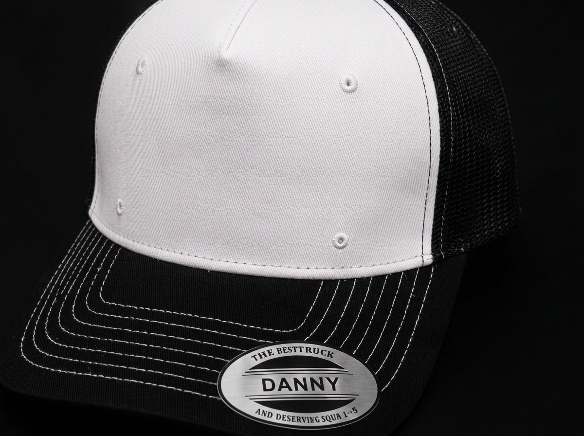 Gorra Premium Bicolor de Heenrri Caps con placa metálica grabada